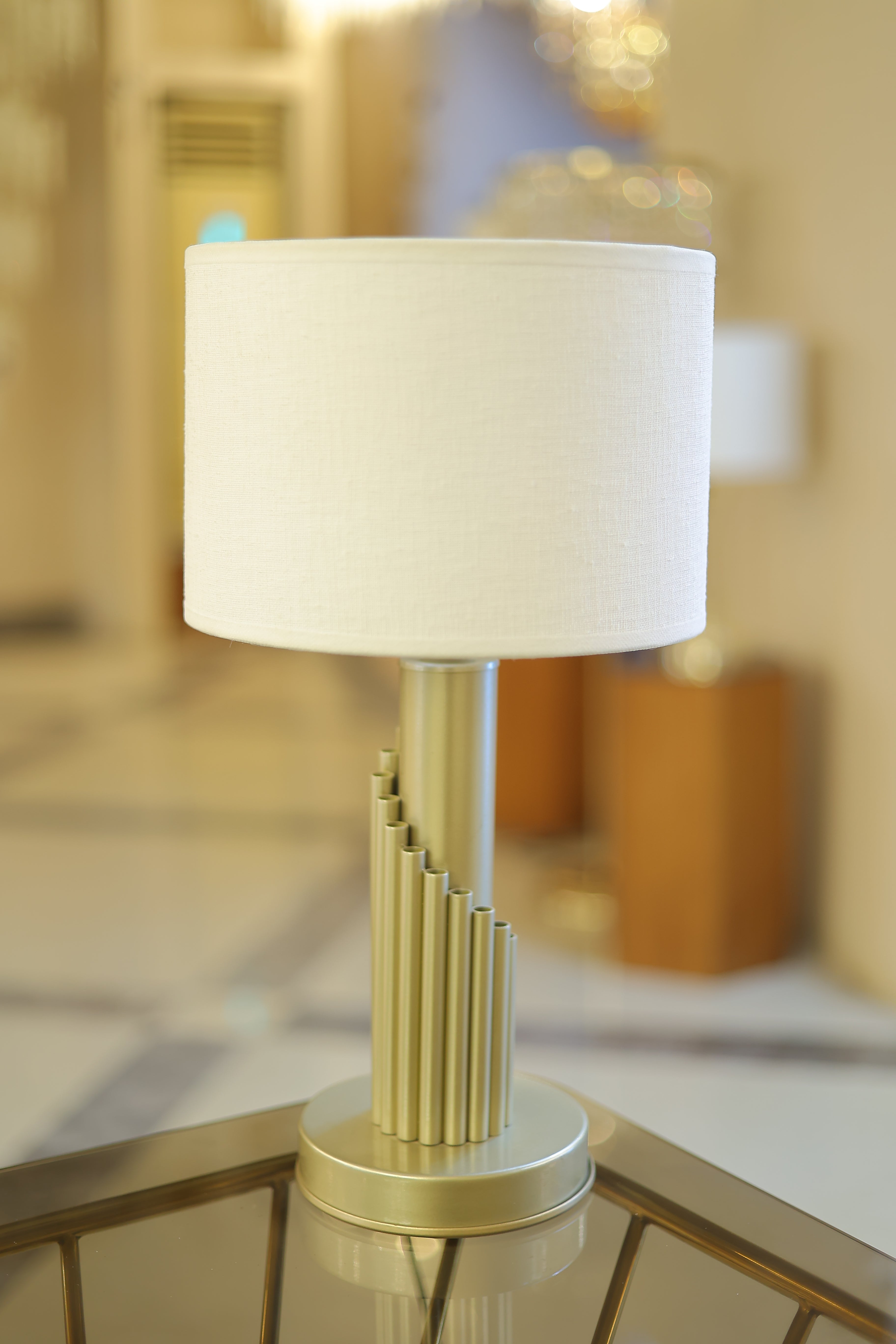 أباجورة، 1 لمبة، معدن، 25×48 سم سوليتير ذهبي من قنديل مصر - Table Lamp, 1 Light, Metal, 25×48cm Solitaire Gold|Kandil Egypt